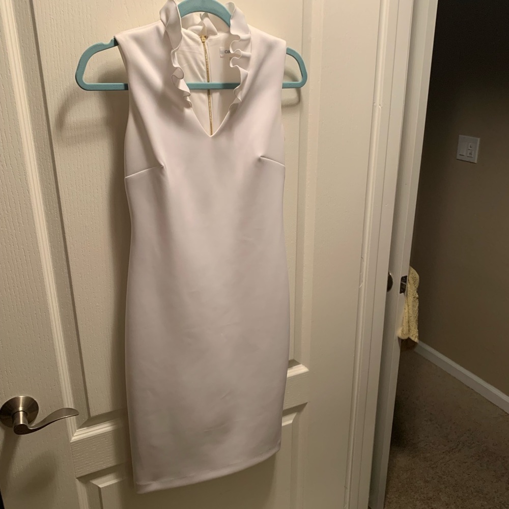 Calvin Klein white sheath dress size 2